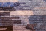 round blue vintage rya scandinavian rug 49266 closeup Nazmiyal