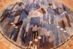 round blue vintage rya scandinavian rug 49266 whole Nazmiyal