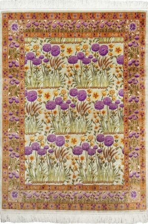 silk floral vintage tabriz persian rug 51114 Nazmiyal