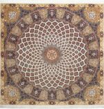 square gonbad design vintage tabriz persian rug 51075 Nazmiyal