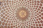 square gonbad design vintage tabriz persian rug 51075 middle Nazmiyal