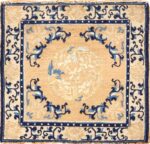 square satter size golden antique chinese rug 49274 Nazmiyal