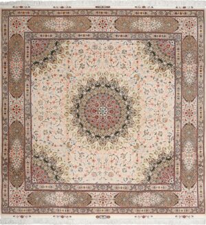 square shahsavarpour design vintage tabriz persian rug 51076 Nazmiyal