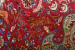 vintage animal motif tabriz persian rug 51087 tiger Nazmiyal