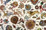 vintage animal motif tabriz persian rug 51107 lion Nazmiyal