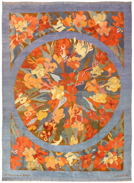 Vintage French Art Deco Rug by Frédéric Marius de Buzon, Nazmiyal Vintage French Art Deco Rug by Frédéric Marius de Buzon, Nazmiyal