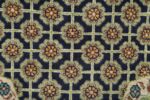 vintage geometric tabriz persian rug 51113 navy Nazmiyal