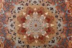 vintage ivory tabriz persian rug 51082 center Nazmiyal