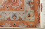 vintage ivory tabriz persian rug 51082 corner Nazmiyal