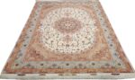 vintage ivory tabriz persian rug 51082 full Nazmiyal