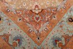 vintage ivory tabriz persian rug 51082 pattern Nazmiyal