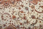 vintage ivory tabriz persian rug 51082 slimis Nazmiyal