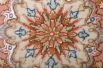 vintage ivory tabriz persian rug 51104 flower Nazmiyal