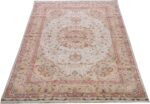 vintage ivory tabriz persian rug 51104 full Nazmiyal