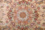 vintage ivory tabriz persian rug 51104 medallion Nazmiyal