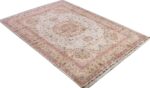 vintage ivory tabriz persian rug 51104 side Nazmiyal