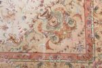 vintage ivory tabriz persian rug 51104 vase Nazmiyal