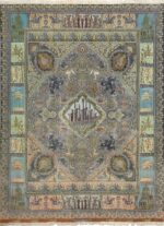vintage pictorial tabriz persian rug 51105 Nazmiyal