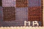 vintage scandinavian swedish kilim by marta maas 49269 initials Nazmiyal