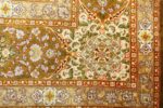 vintage silk and metallic threading souf tabriz persian rug 51112 corner Nazmiyal