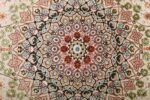 vintage taupe background tabriz persian rug 51108 medallion Nazmiyal