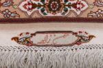 vintage taupe background tabriz persian rug 51108 signature Nazmiyal