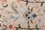 vintage taupe background tabriz persian rug 51108 silk Nazmiyal