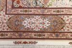 vintage taupe background tabriz persian rug 51108 white Nazmiyal