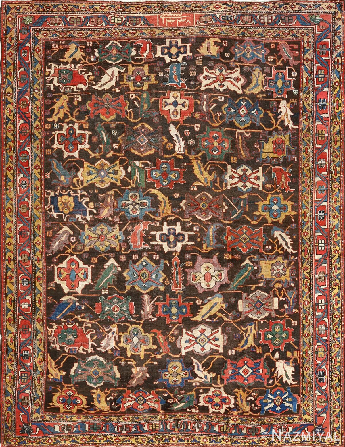 antique bakhtiari persian rug 51065 Nazmiyal