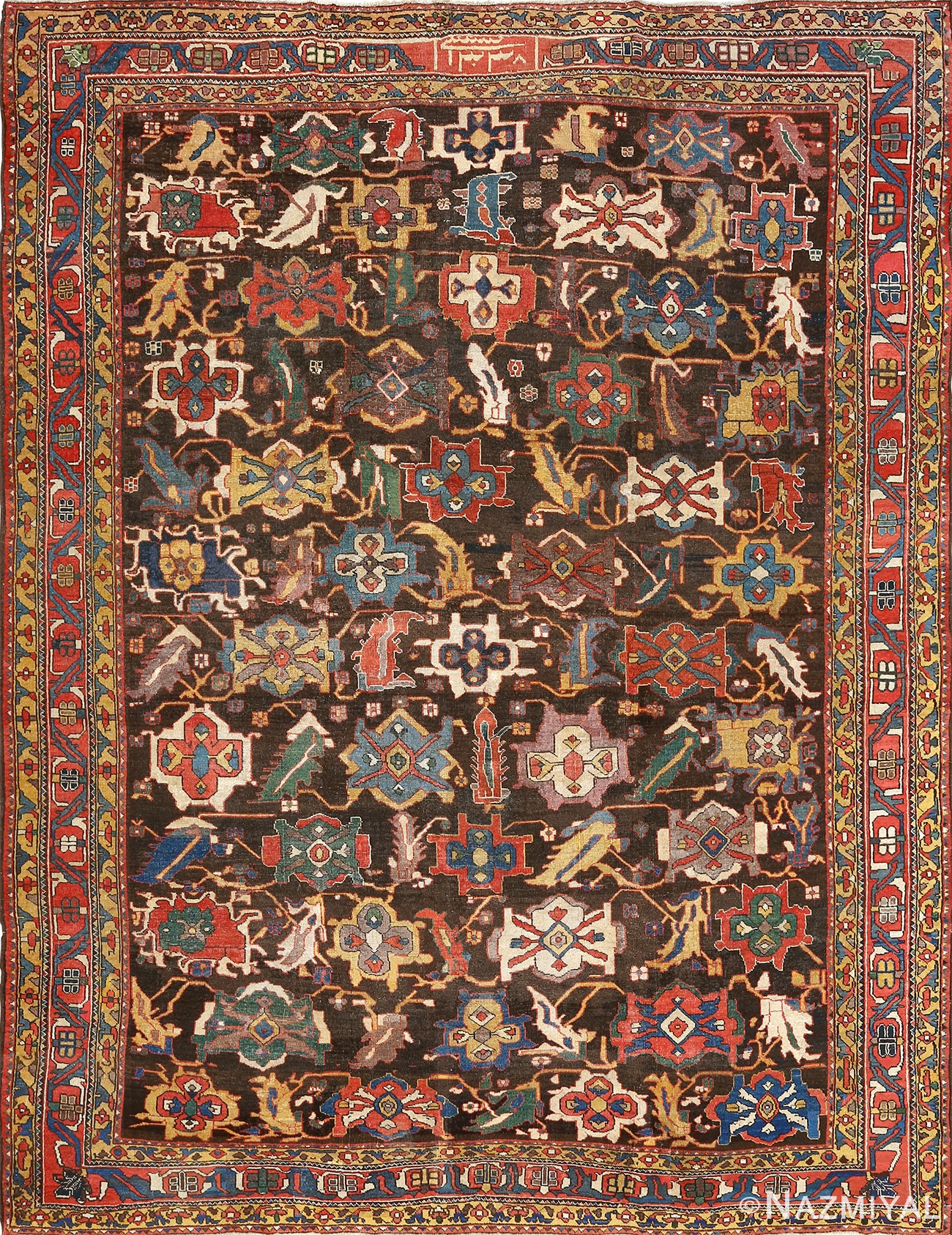 antique bakhtiari persian rug 51065 Nazmiyal