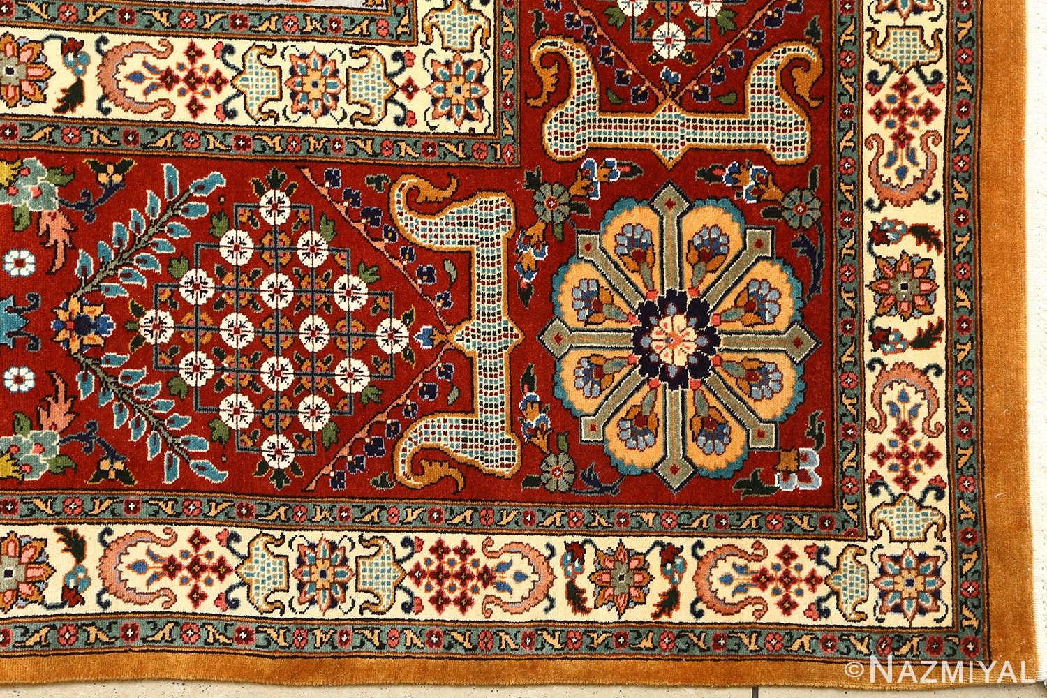 fine joshagan design vintage tabriz persian rug 51069 corner Nazmiyal
