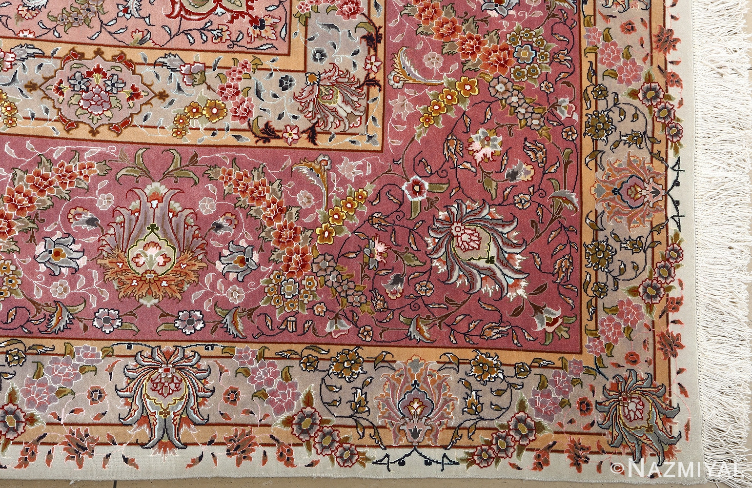fine large vintage tabriz persian rug 51068 corner Nazmiyal