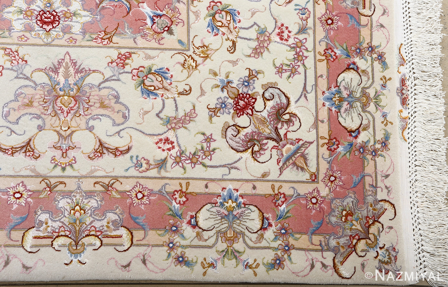 fine large vintage tabriz persian rug 51071 corner Nazmiyal