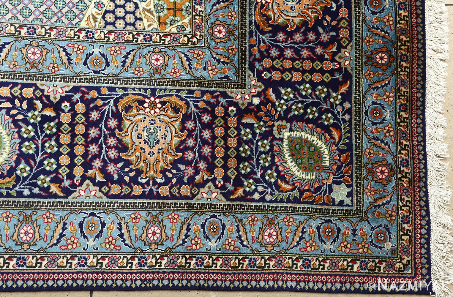 fine vintage tabriz persian rug 51077 corner Nazmiyal