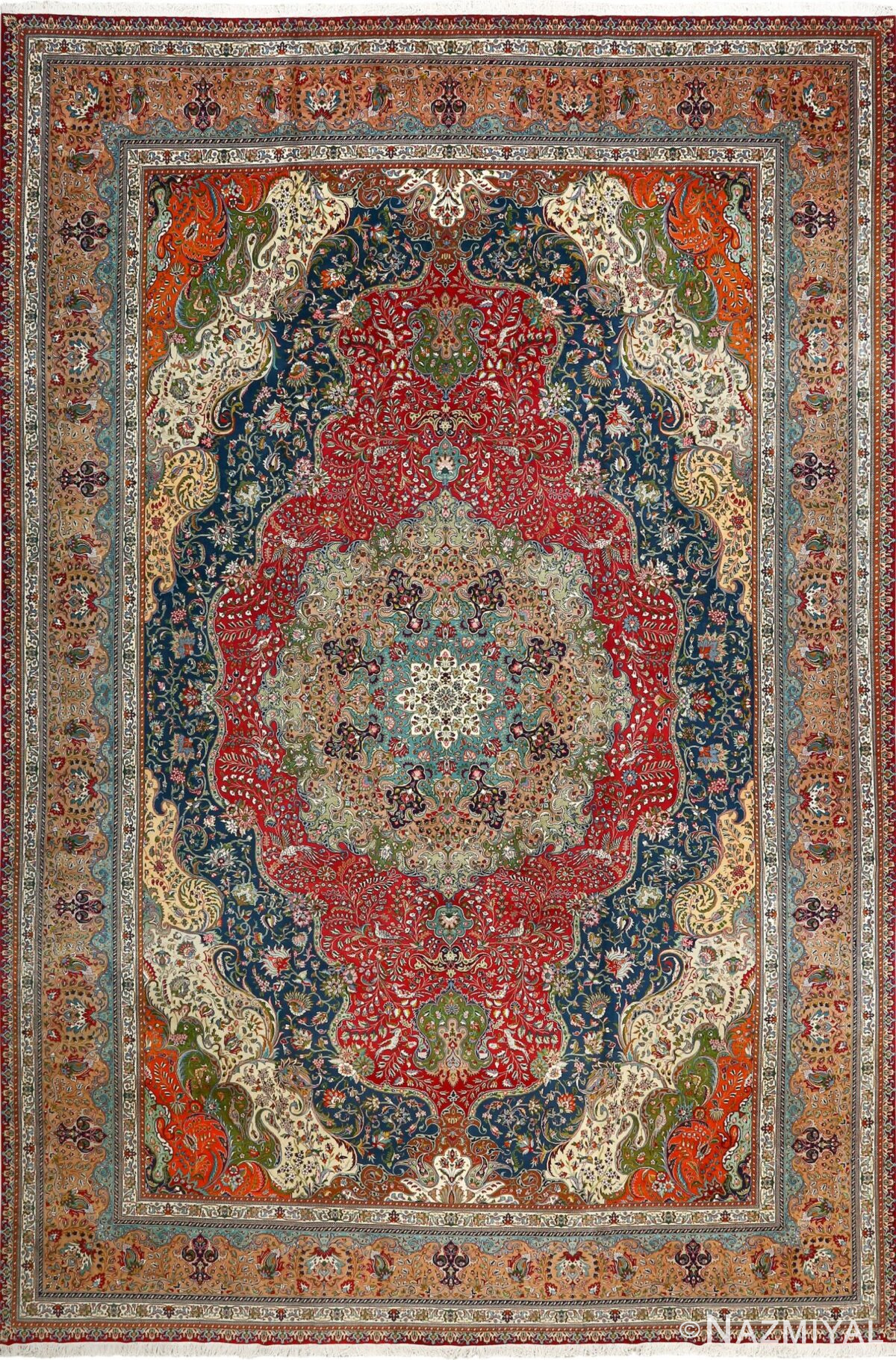 large vintage tabriz persian rug 51081 Nazmiyal