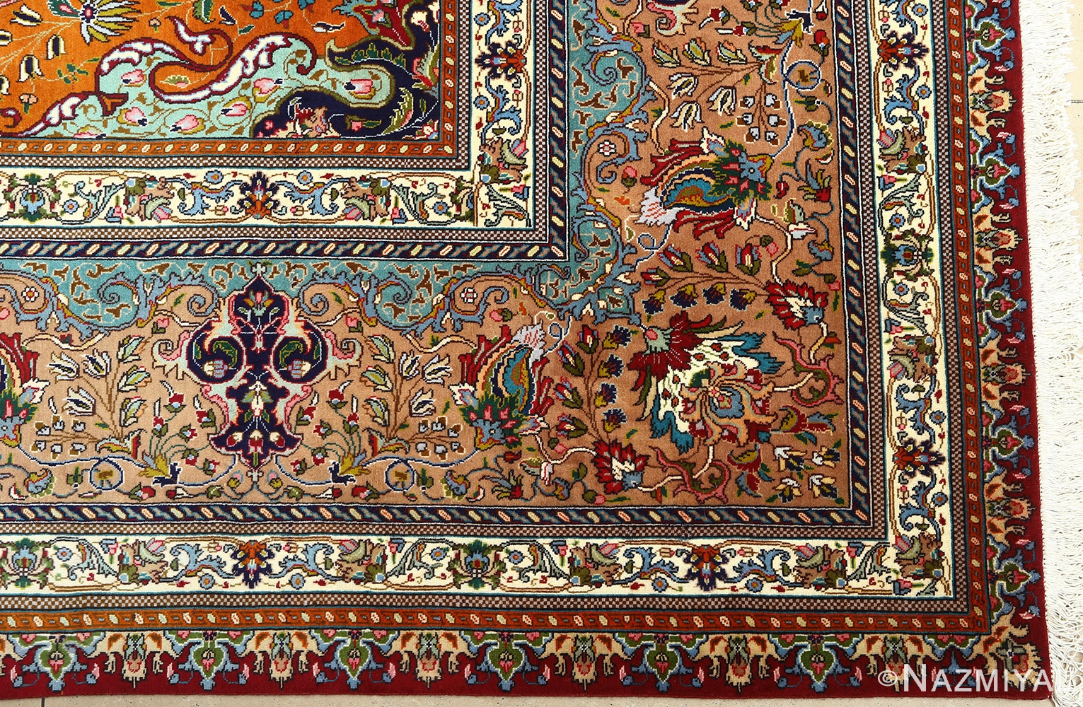 large vintage tabriz persian rug 51081 corner Nazmiyal