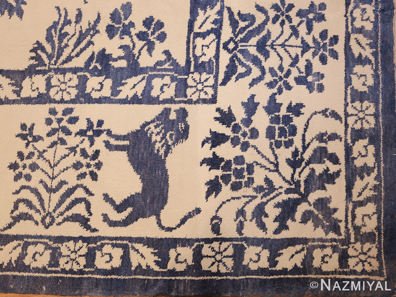 vintage animal motif indian rug 49257 corner Nazmiyal