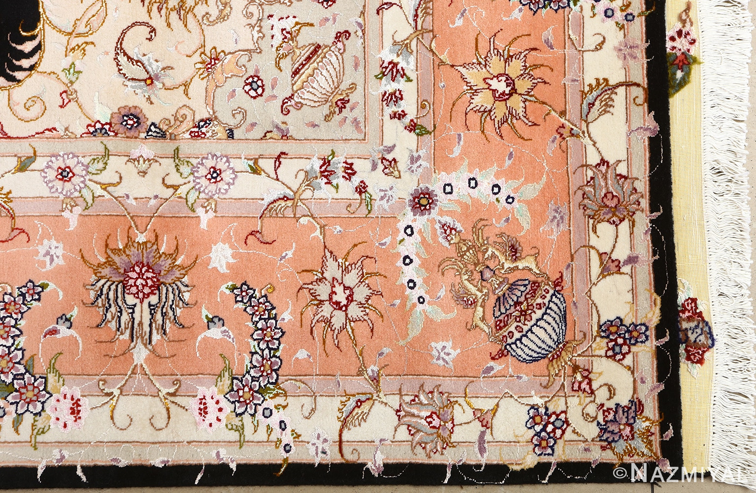 vintage animal motif tabriz persian rug 51102 corner Nazmiyal