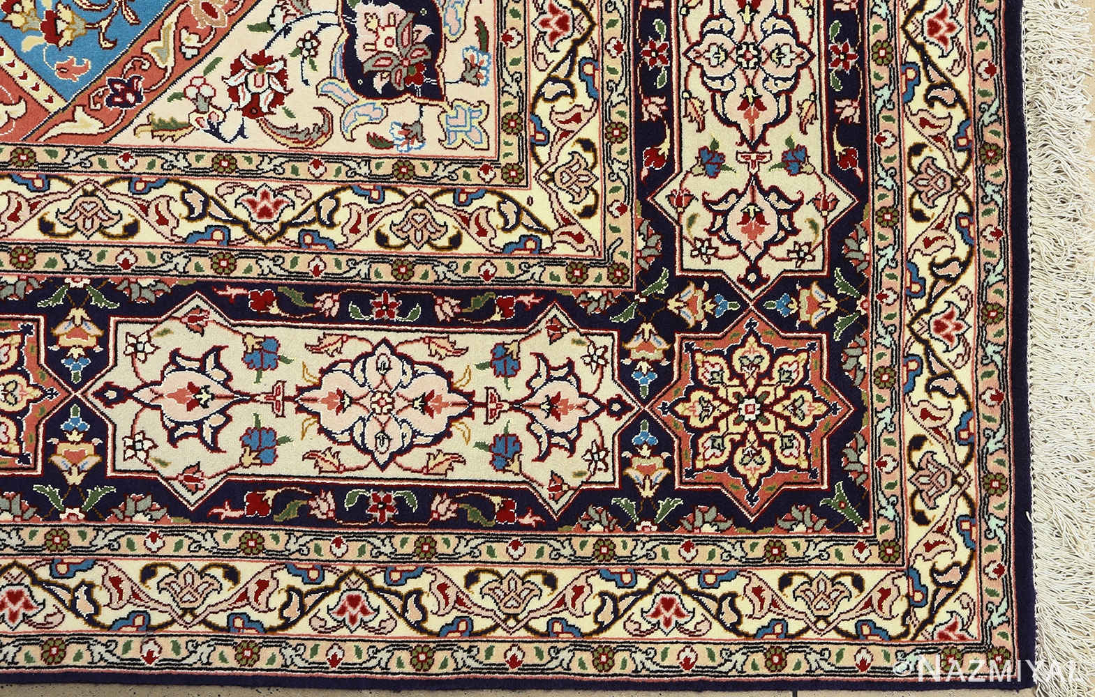 vintage gonbad design tabriz persian rug 51085 corner Nazmiyal