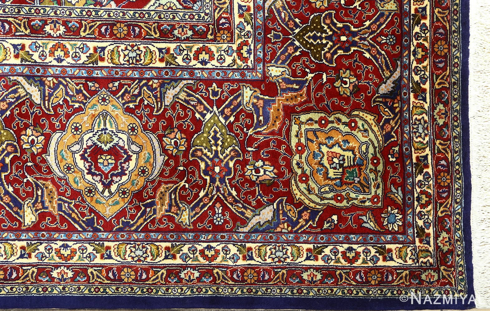 vintage gonbad design tabriz persian rug 51088 corner Nazmiyal