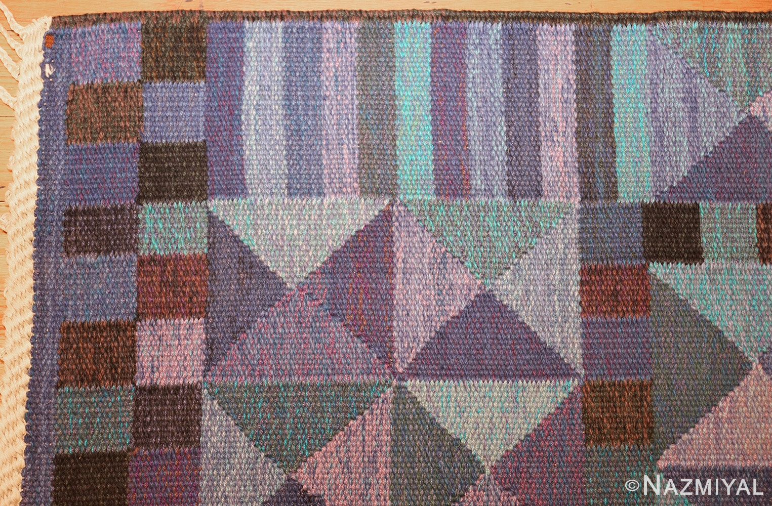 vintage scandinavian swedish kilim by marta maas 49269 corner Nazmiyal