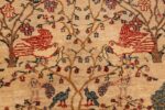 antique animal motif tehran persian rug 49303 dove Nazmiyal