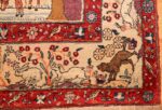 antique animal motif tehran persian rug 49303 wolf Nazmiyal