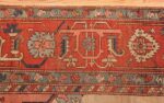 antique ivory background serapi persian rug 49352 border Nazmiyal