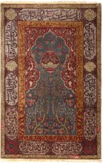antique prayer design agra indian rug 51175 Nazmiyal