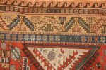 antique red background soumak caucasian rug 49341 border Nazmiyal