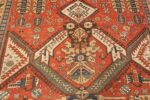 antique red background soumak caucasian rug 49341 medallion Nazmiyal