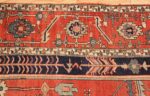 antique red serapi persian rug 49349 border Nazmiyal