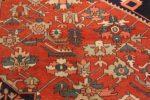 antique red serapi persian rug 49349 flowers Nazmiyal