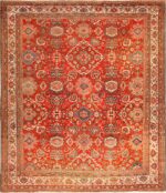 antique red sultanabad persian rug 49337 Nazmiyal
